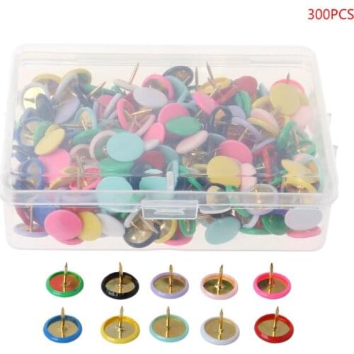 300pcs Home Office Drawing Pins Pushpin Thumbtack Cork Board Push Pin Photo Wall Map Markers Mixed Color 32CB