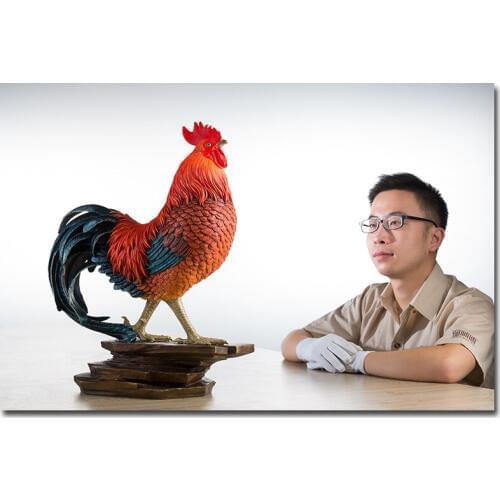 51CM Large Limited Edition TOP Handmade art thriving business Good luck rooster cock brass Sculpture home company Ornament art