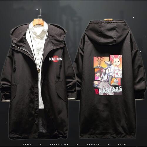 Anime BEASTARS Cosplay Costumes Long Windbreaker Autumn Spring Hooded Trench Coat Men Jacket Halloween Costume For Women CS044