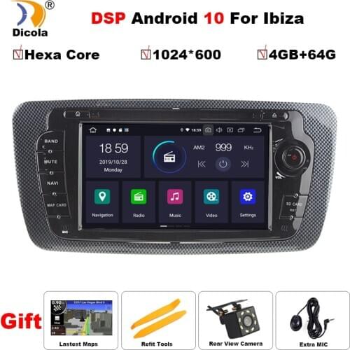 PX6 DSP Android 10 Car DVD Radio For Seat Ibiza 6j 2009 2010 2012 2013 GPS Navigation 2 Din Screen radio Audio Multimedia Player