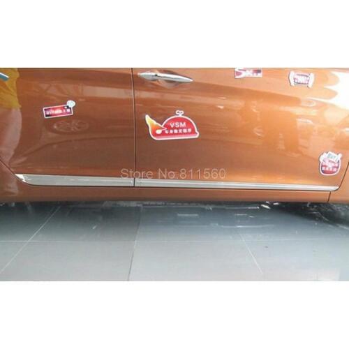 For Hyundai Elantra 2012 High Quality Stainless Steel Outer Side Body Side Mouldings Side Door Decoration 4pcs