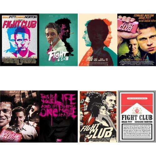 Fight Club Movie Posters White Coated Paper Vivid Color Prints Home Decoration Wall Stickers Free shipping