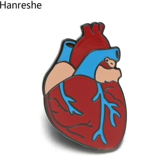 Organ Brooch Enamel Lapel Brooch Pin Red Medical Collection Alloy Badge Jewelry Accessories Backpack Hat Pins Doctor Nurse Gift