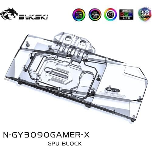 Bykski Water Block use for GALAXY RTX 3090 GAMER / RTX 3090 GAMER OC GPU Card / Full Cover Copper Radiator Block /A-RGB / RGB