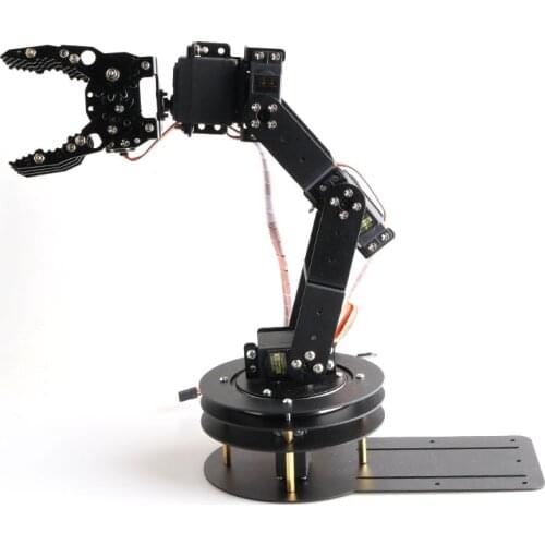 Cheap Robotic Manipulator 6 Dof Metal Robot Arm Set (3D Rotation Base+Metal Mechanical Claw+6 pcs servos ) DIY RC Toy