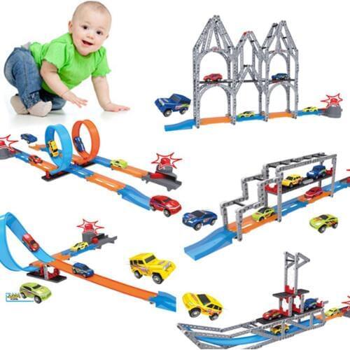 Children Race Track Toys Rail Toy Set DIY Building Blocks With Exquisite Gift Packaging Interactive Car Model Toys