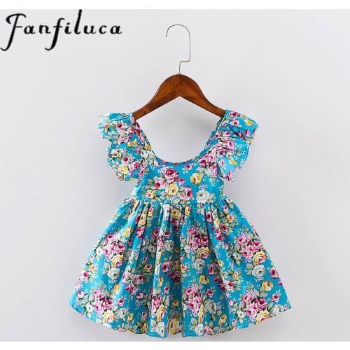 Fanfiluca Kids Dresses For Girls Fashion Girls Dresses Summer Style Floral Bohemian Girl Dress Princess Novelty Kids Clothes