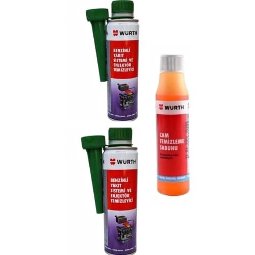 2'Li x 300Ml Wurth Gasoline Fuel System Injector & Cleaner + 32Ml Concentrated Glass Cleaning Soap