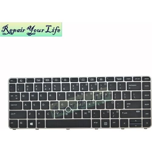 Laptop keyboard for HP for Elitebook 745 G3 840 G3 848 G3 US English black with silver frame backlight 819877-D61 836308-D61