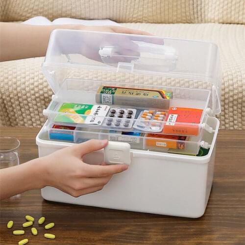 Medicine box, household large-capacity multi-layer medicine box, full set of emergency medical storage box, small medicine box