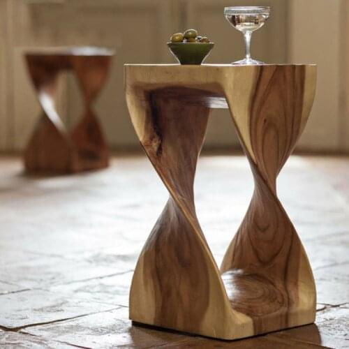 Creative Solid Wood Pier Log Stump Stool Household Square Stool Root Carving Wood Stump Wooden Pile Stool Wooden Pier Base