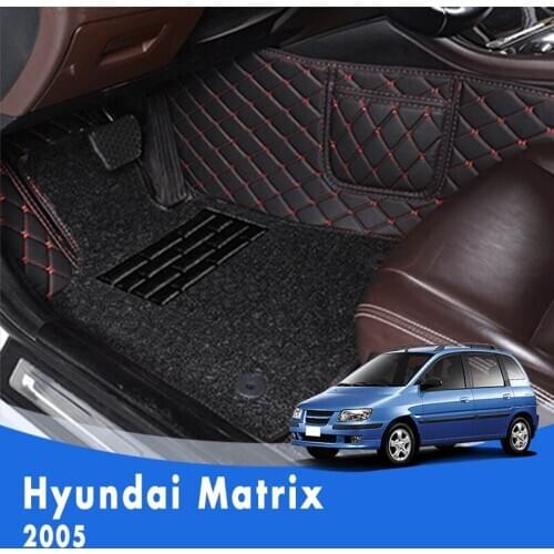 LHD Luxury Double layer Wire loop Carpets Car Floor Mats For Hyundai Matrix 2005 Custom Auto Foot Pads Automobile covers Decor
