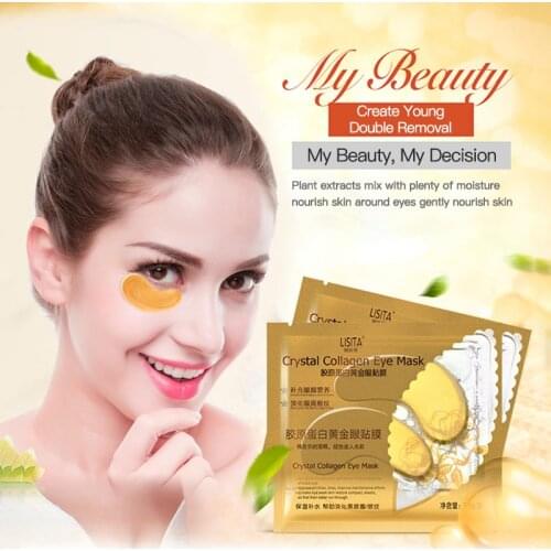 LISITA Gold Crystal Eye Mask Moisturizing Eye Patches Dark Circles Eye Remove Eye Skin Mask for Wrinkle Skin Care TSLM2