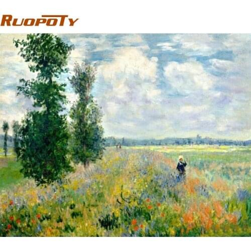 RUOPOTY Frame Picture Field Landscape DIY Painting By Numbers Hand painted Oil Painting Modern Wall Art Picture For Home Decors