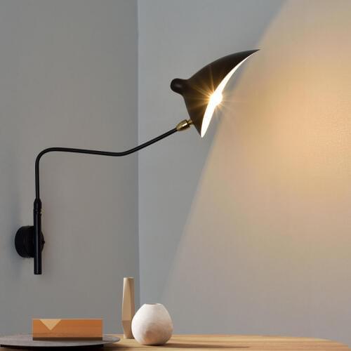 Nordic Duckbill Wall Lamp Creative Industrial Wind Wall Lamp Bared Teeth and Claws Iron Long Lever Rocker Arm Pendulum Wall Lamp