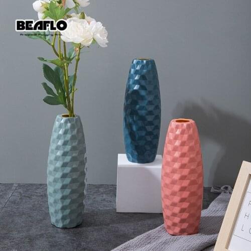 Unbreakable Imitation Ceramic Flower Pot Nordic Style Flower Vases Decoration Home Arrangement Table Decoration Living Room