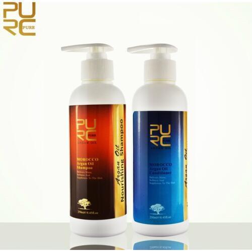 PURC Argan Oil New Formula Hair Care Set Oil Control Moisturizing Shampoo 250ml Nourishing Repair Damage Hair Conditioner 250ml