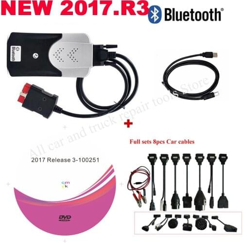 2021 new vd tcs Obd Obd2 diagnostic tool Bluetooth 2017.R3 keygen VD DS150E cdp for delphis Car Trucks Scanner +8 Car Cables
