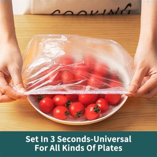 100Pcs/1 Set Disposable Plastic Wrap Covers For Household Refrigerator Food Anti-Odor Preservative Bowl Covers Dust-Proof Bags