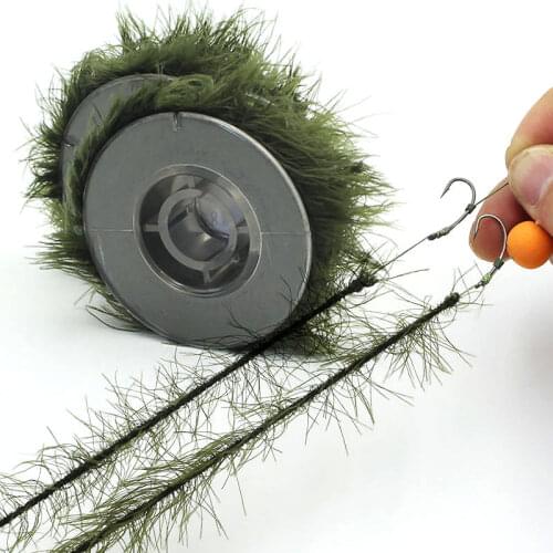 5M Weed Fishing Line Carp Fishing Realistic Soft Hook Link Rig Tool Fish Hook Imitation Natural Tool Accessories