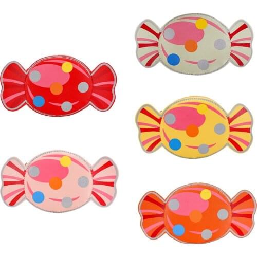 Cute Candy Shaped Crossbody Bag Girls Kids Mini Small Money Pouch Coin Bags PU Leather Shoulder Messenger Bags