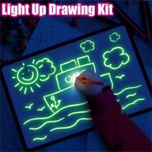 Draw with Light Fun Light Fluorescent Painting Board 3d Graffiti Luminous Painting Board Luminous Writing Board