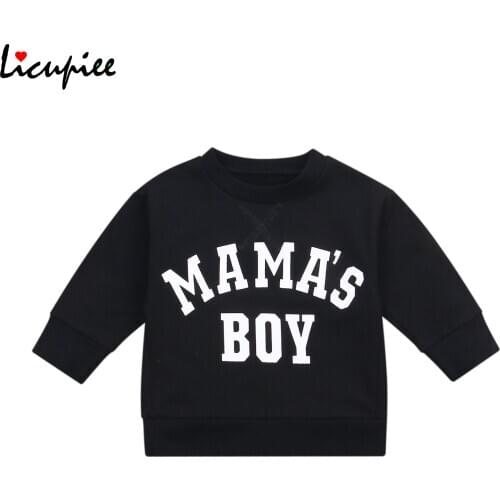 Loose Babys Sweatershirt, Long Sleeve Round Neck Lettering Sweatershirt for Autumn Early Winter 1-4 Years