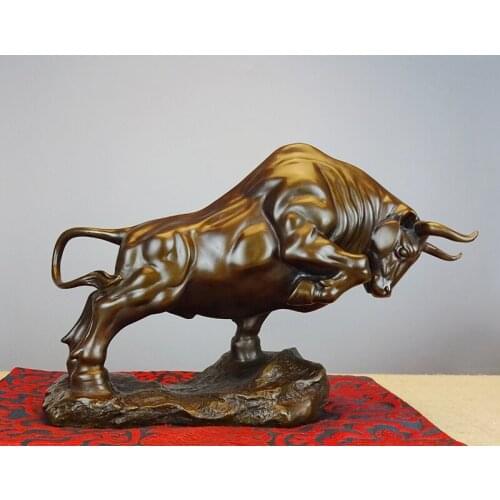 2021 Good luck HOME Company shop business decorative Stock market bull Wall Street bull bronze statue financial Mascot # large