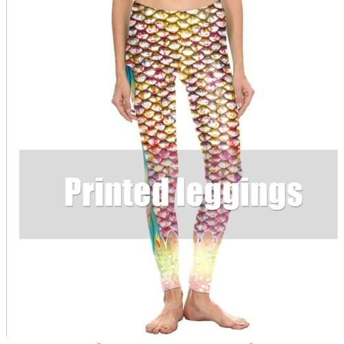 Mermaid Women Leggings Glitter Colorfull Fish Scale Simulation yogaPants3D Digital Print Legging Fitness women yoga pants