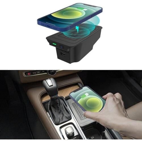 1PCS Qi Car Wireless Charger Induction Fast Charging for Volvo XC90 XC60 S90 S60 V90 V60 2016-2021 Mobile Phone Charging Holder
