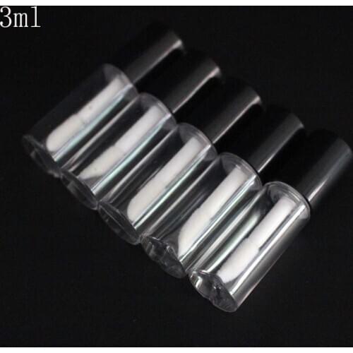 10pcs 10pcs 3ml transparent black lid plastic lip gloss empty tube cosmetic sample lipgloss vial packaging container