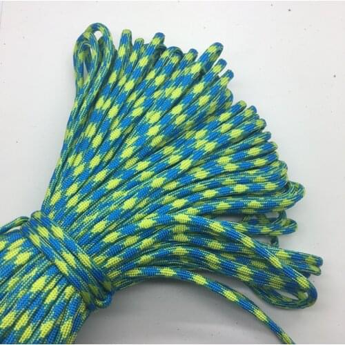10Yards/Lot Mix color Paracord Bracelets Rope 7 Strand Parachute Cord CAMPING HiKING Light blue+Light yellow