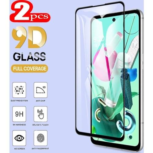 2PCS For LG Q92 5G Screen Protector Full Glue Tempered Glass Protective Cover Film On LGQ92