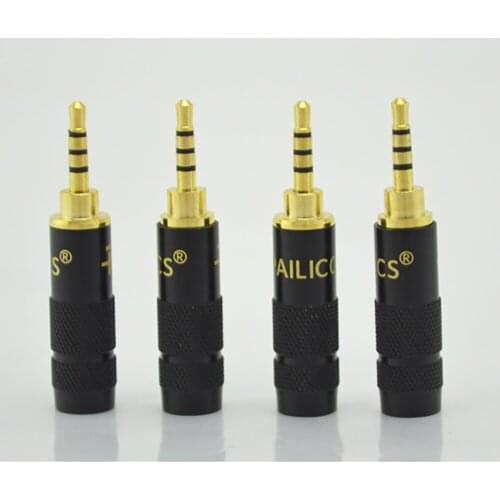 2pcs Paliccs 2.5mm 4 pole stereo Male Repair headphone Jack Plug Metal Audio Soldering
