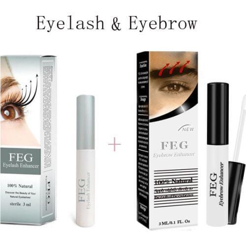 Feg Eyelash Enhancer Serum Eyelash Growth Treatment FEG Eyebrows Enhancer Eyebrow Longer Thicker Eyebrow Make up Tools 2Pcs