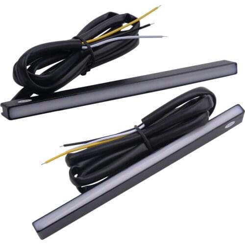 2pcs 6" LED Slim Switchback Dual Color Sequential Turn Signal Light DRL Daytime Running Lamp Bar Car