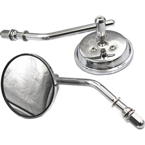 2x Motorcycle Chrome Round Rearview Mirrors For Harley Dyna Road Glide Sportster 1200 883 Bad Boy FXSTSB Softail Street Glide