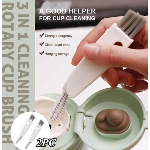 3 In 1 Cup Lid Convenience Cleaning Brush Bottle Milk Cup Brush Groove Brush Cleaning Tools Household Cleaning Tool