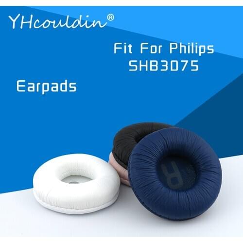 Earpads For Philips SHB3075 Headphone Accessaries Replacement Ear Cushions Wrinkled Leather Material