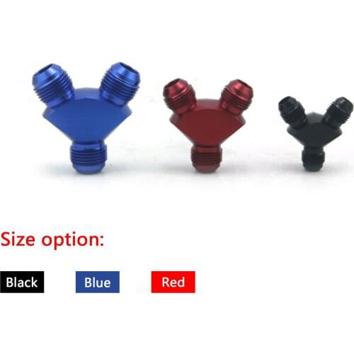AN6 AN8 AN10 Aluminum Y Block Adapter Fittings Adaptor Black Y Type Oil Pipe Joint