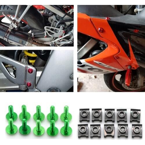 10PCS 6MM Motorcycle Fairing Bolts Screw For Kawasaki Ninja 250R 300 500 650 ZX10R ZX11 ZX14R ZX6R 7R 9R Z750 Z1000 Versys650