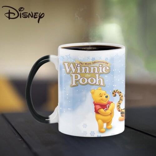 Disney Mark Cup Winnie the Pooh Christmas Series Color Changing Bone Porcelain Cup Large Capacity Coffee Cup Milk Cup