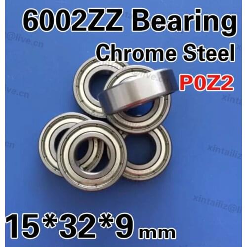 [CM6002ZZ-P2]Free Shipping 10pcs chrome steel 6002-2ZZ 102ZZ 50102 60102ZZ ball bearing 15*32*9