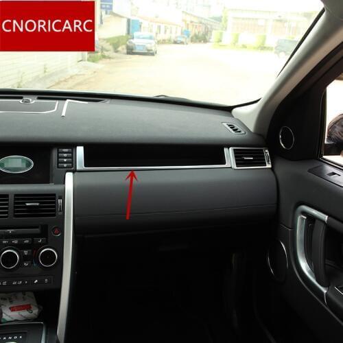 CNORICARC Chrome ABS Center Control Copilot Storage Box Frame Decorative Cover Trim For Land Rover Discovery Sport 2015-17