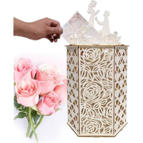 DIY Wooden Wedding Card Box Rustic Greeting Sign Holder Anniversary Party Supply