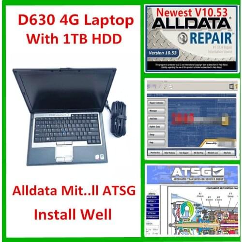 Hot Selling For Dell D630 Lapotp 4G with Car Software Auto Repair Software Alldata Mitc..ll Atsg 2017 Installed Well on 1TB HDD