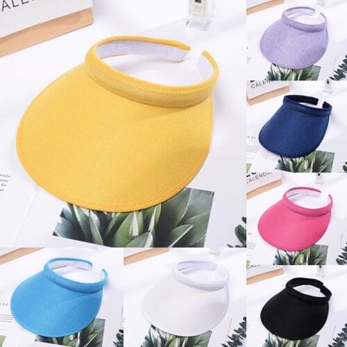 Unisex Cotton Clip Adjustable Sport Headband Classic Sun Sports Visor Hat Running Caps Tennis Beach Hat Outdoor Sports Travel