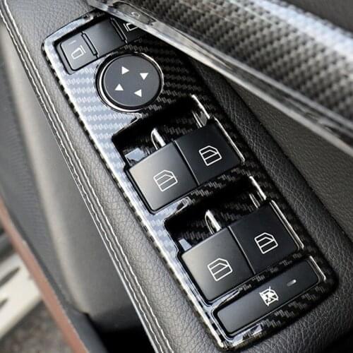 Car Window Glass Lifting Switch Buttons Frame Decoration Cover Trim 5Pcs For Mercedes Benz W204 W212 GLK C E Class
