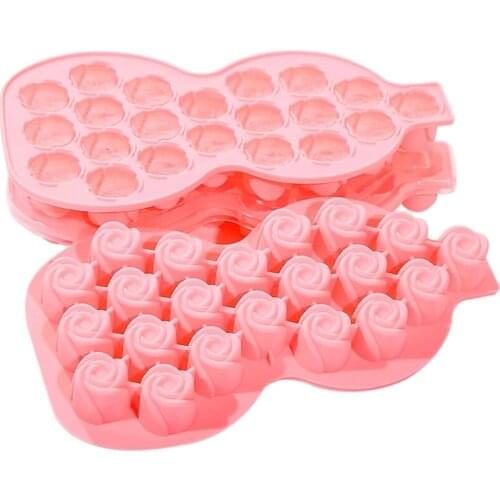 Ice Square Tray with Lid 3-Piece, Easy-To-Release Stackable Small Ice Square Tray for Beverage Whiskey Bourbon Cocktail