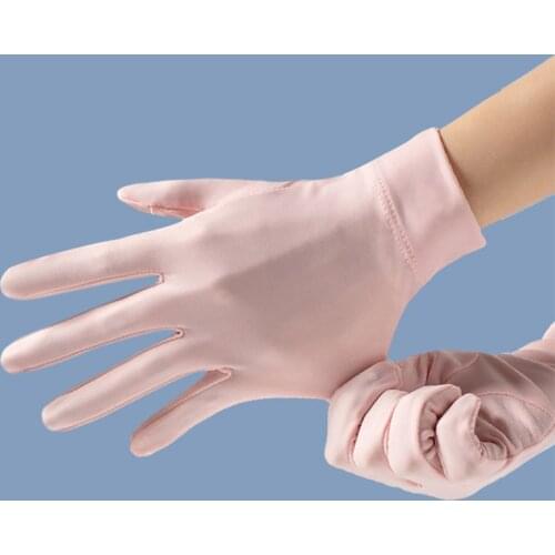 Summer Sun Protection Gloves UV Resistant Two Finger Cool Breathable Mesh Driving Touch Screen Glove Women Ice Thin Glove